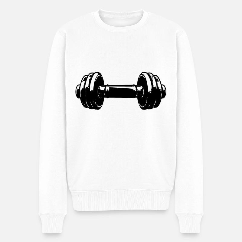 Dumbbell Gym Symbol Workout - Pull Premium bio Homme - blanc