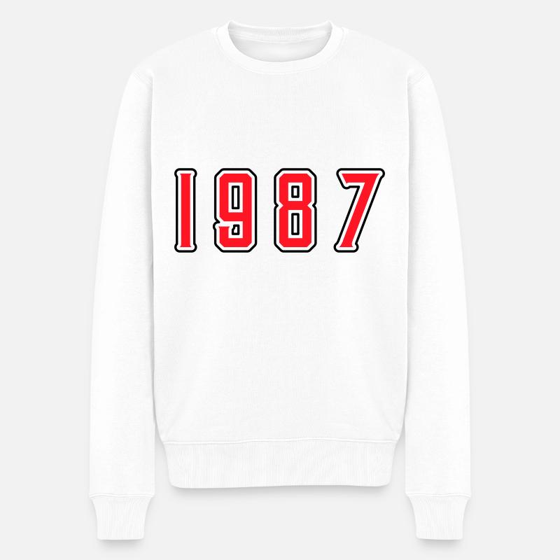 1987 anniversaire - Pull Premium bio Homme - blanc