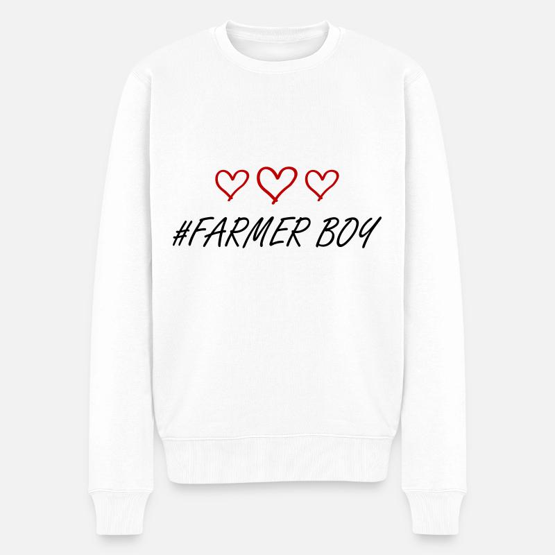 Fermier garçon coeur amour - Pull Premium bio Homme - blanc