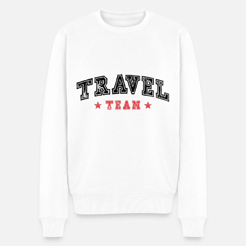 Travel Team - Männer Premium Bio Pullover - Weiß