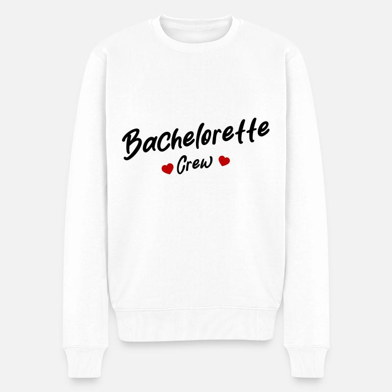 Bachelorette Crew Coeur - Pull Premium bio Homme - blanc