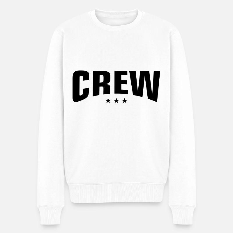 Crew Design - Männer Premium Bio Pullover - Weiß