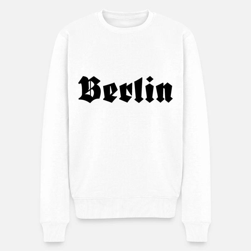 Berlin - Männer Premium Bio Pullover - Weiß