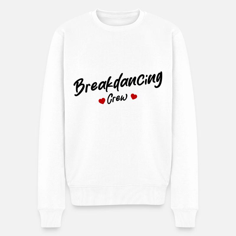 Breakdancing Crew Herz - Männer Premium Bio Pullover - Weiß