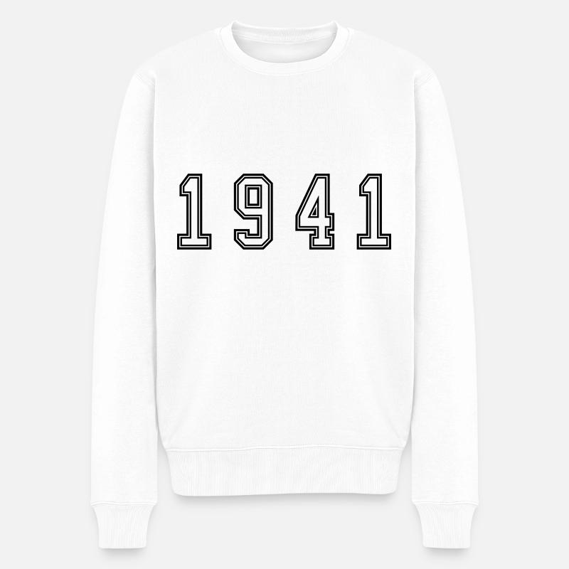 1941 Jahr Zahl - Männer Premium Bio Pullover - Weiß