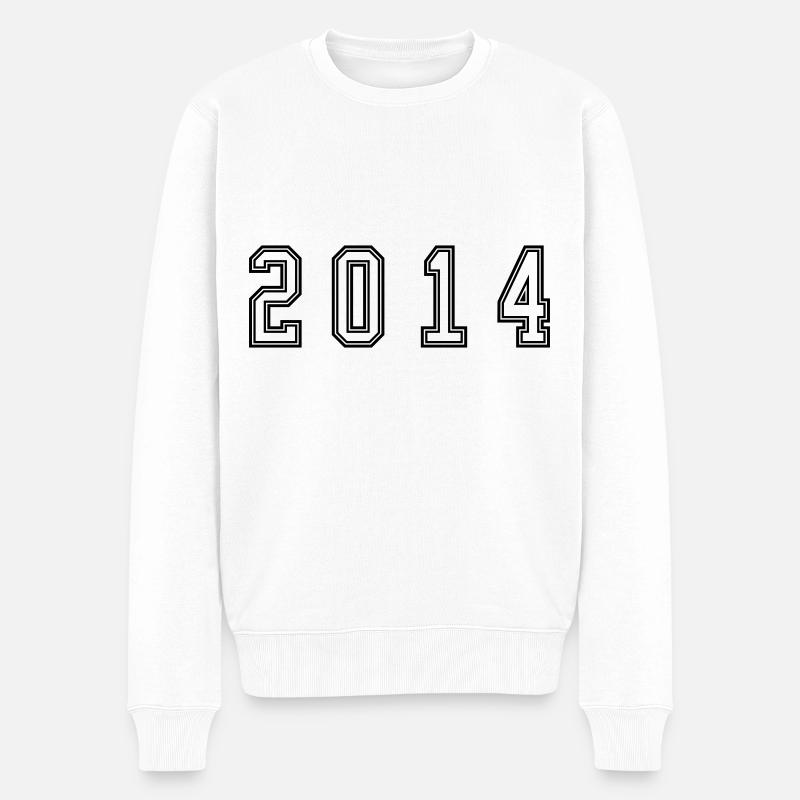 2014 Jahr Zahl - Männer Premium Bio Pullover - Weiß