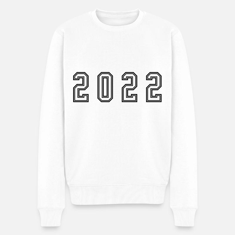 2022 Jahr Zahl - Männer Premium Bio Pullover - Weiß