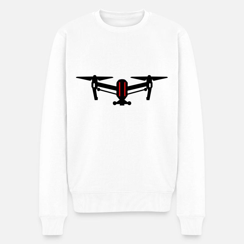 Drone Icon Symbol - Männer Premium Bio Pullover - Weiß