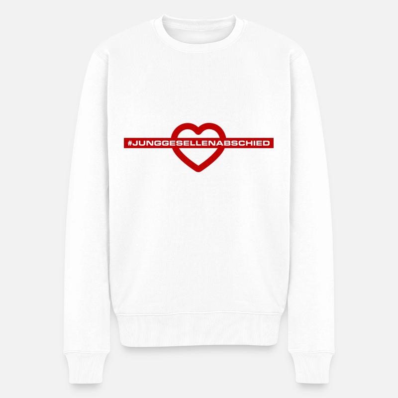 Junggesellenabschied Herz - Männer Premium Bio Pullover - Weiß