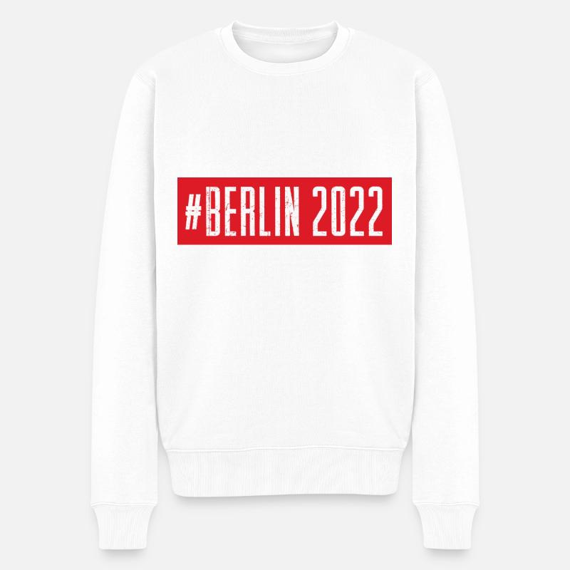 Berlin 2022 - Männer Premium Bio Pullover - Weiß