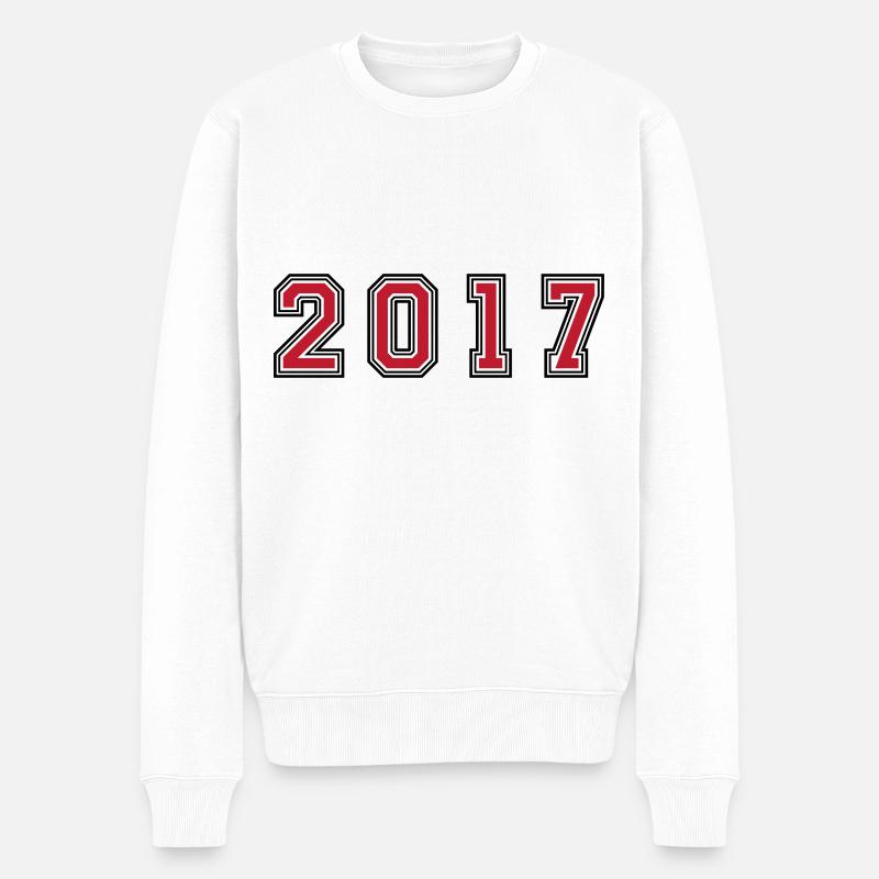 2017 Jahr Zahl - Männer Premium Bio Pullover - Weiß