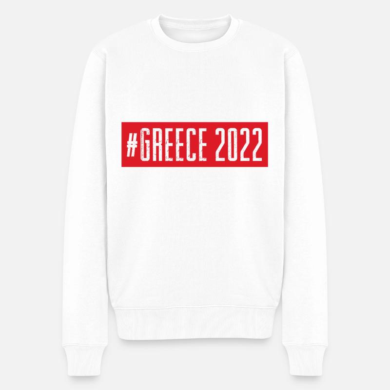 Greece 2022 - Männer Premium Bio Pullover - Weiß