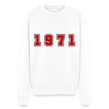 1971 Jahr Zahl - Männer Premium Bio Pullover - Weiß - Vorne - Thijin (182cm)