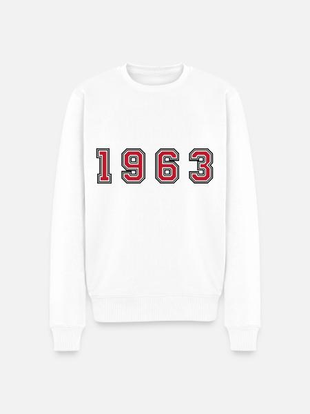 1963 year number - Men's Premium Organic Jumper - white