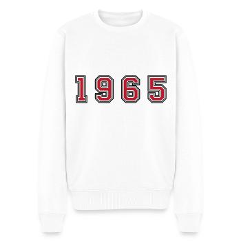 Numéro de l’année 1965 - Pull Premium bio Homme - blanc - Devant - Thijin (182cm)