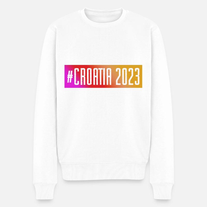 Croatia 2023 - Männer Premium Bio Pullover - Weiß