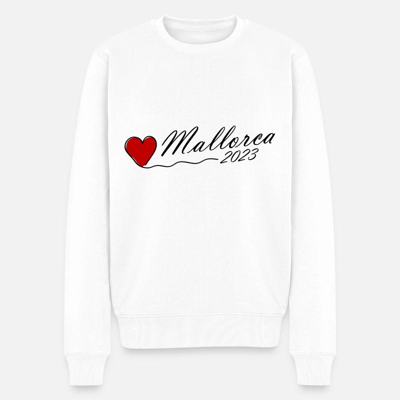 Majorque 2023 Coeur - Pull Premium bio Homme - blanc