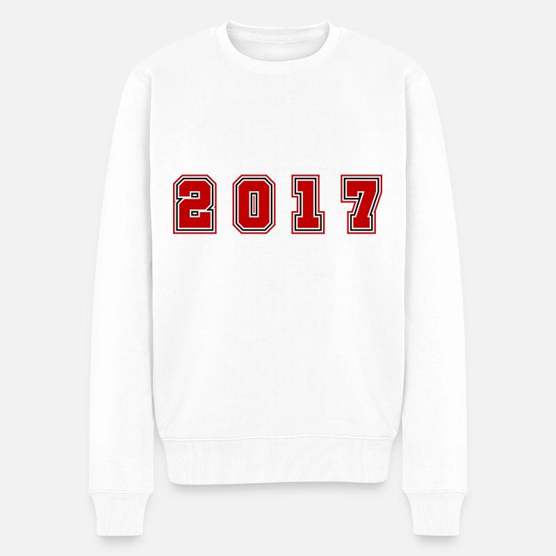 2017 Jahr Zahl - Männer Premium Bio Pullover - Weiß