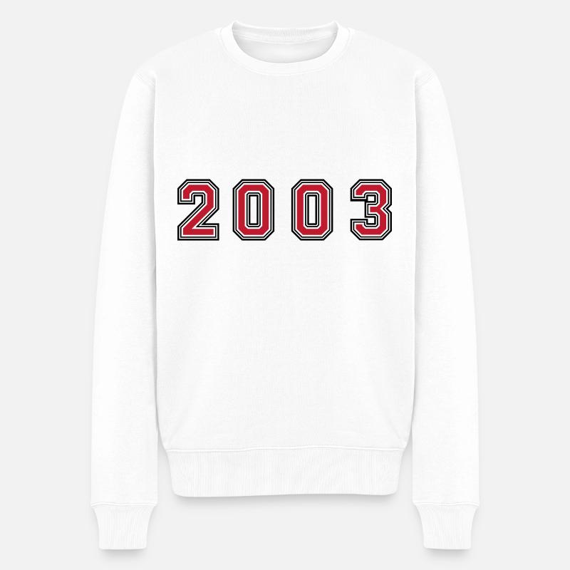 2003 Jahr Zahl - Männer Premium Bio Pullover - Weiß