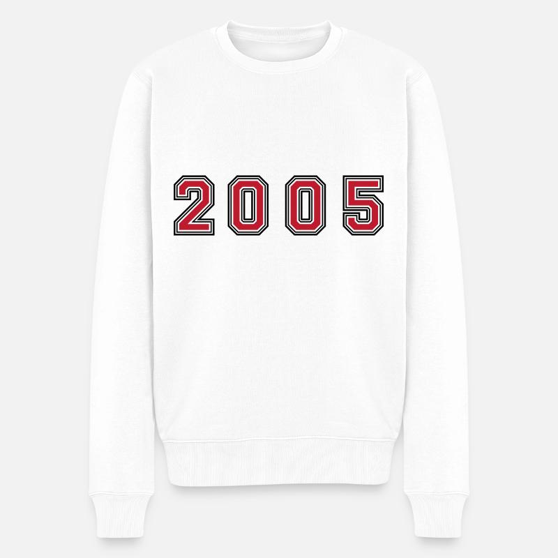2005 Jahr Zahl - Männer Premium Bio Pullover - Weiß