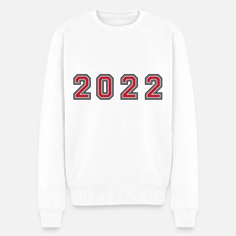 2022 Jahr Zahl - Männer Premium Bio Pullover - Weiß