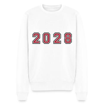 2028 Jahr Zahl - Männer Premium Bio Pullover - Weiß - Vorne - Thijin (182cm)