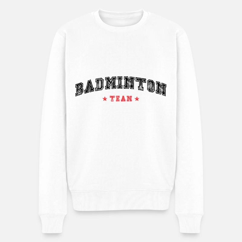 Badminton Team - Männer Premium Bio Pullover - Weiß