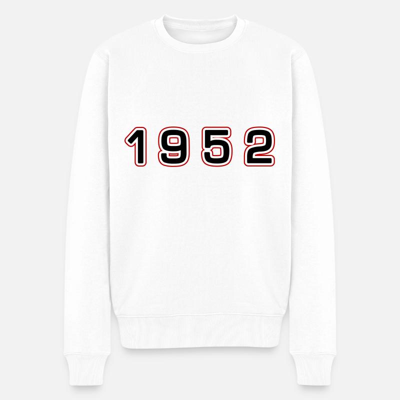 1952 Jahr Zahl - Männer Premium Bio Pullover - Weiß