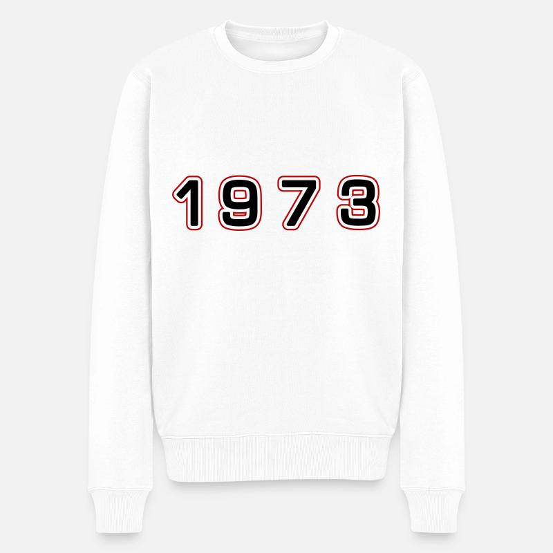 1973 Jahr Zahl - Männer Premium Bio Pullover - Weiß