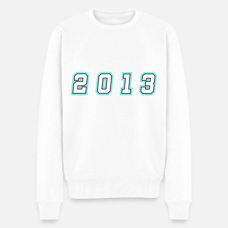 2013 Jahr Zahl - Männer Premium Bio Pullover - Weiß