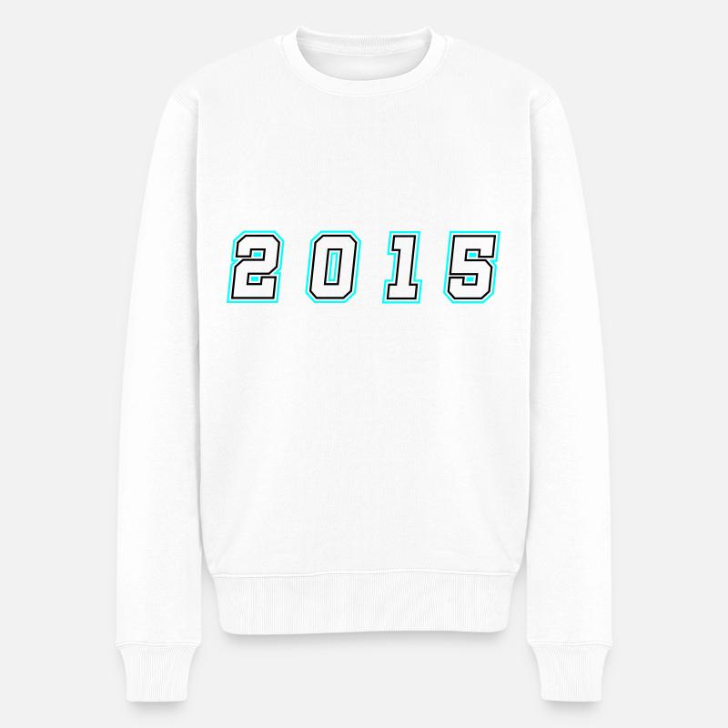 2015 Jahr Zahl - Männer Premium Bio Pullover - Weiß