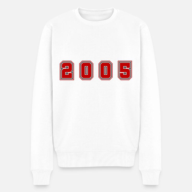 2005 Jahr Zahl - Männer Premium Bio Pullover - Weiß