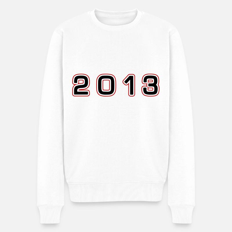 2013 Jahr Zahl - Männer Premium Bio Pullover - Weiß