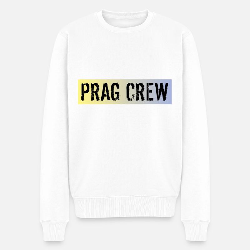 Prag Crew - Männer Premium Bio Pullover - Weiß