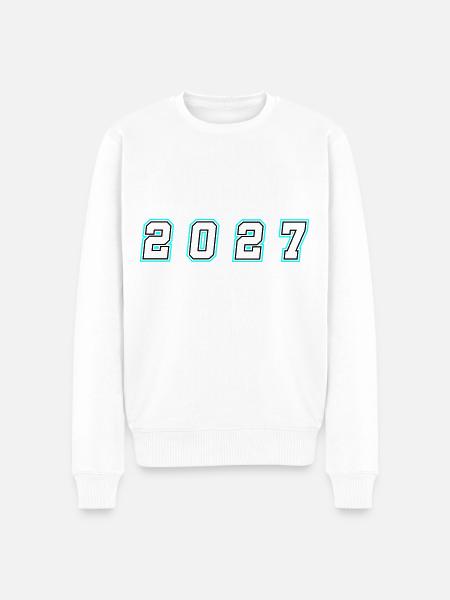 2027 year number - Men's Premium Organic Jumper - white