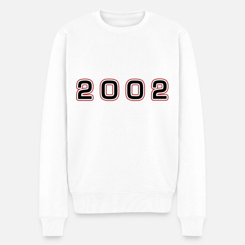 2002 Jahr Zahl - Männer Premium Bio Pullover - Weiß