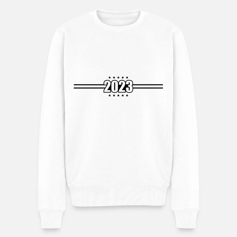 2023 année - Pull Premium bio Homme - blanc