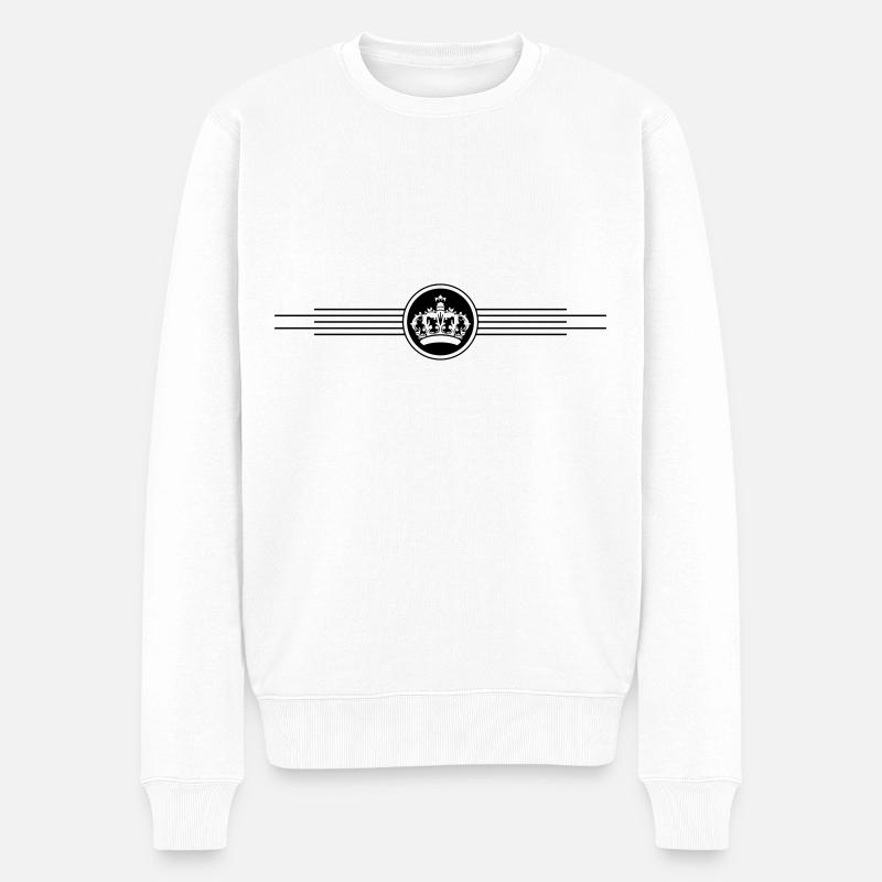Krone Kranz - Männer Premium Bio Pullover - Weiß