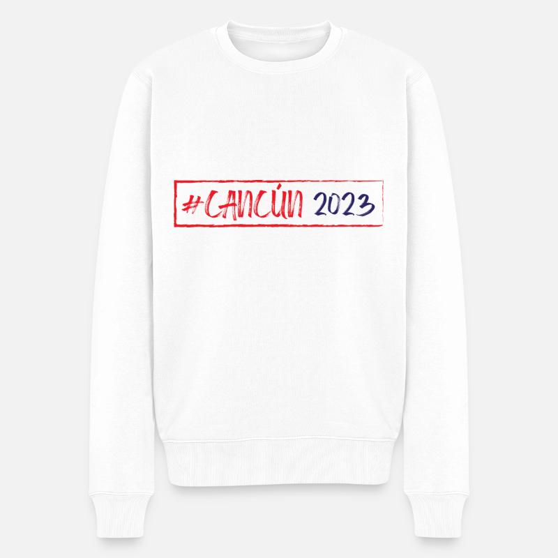 Cancun 2023 - Männer Premium Bio Pullover - Weiß