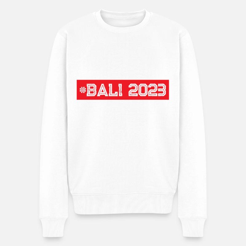 Bali 2023 - Männer Premium Bio Pullover - Weiß