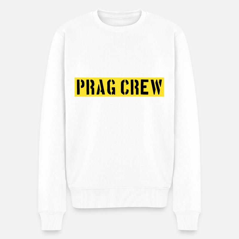 Prag Crew - Männer Premium Bio Pullover - Weiß