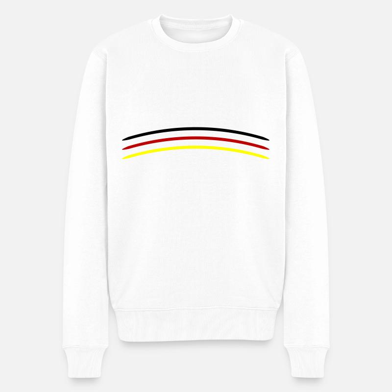 Ligne de drapeau de l'Allemagne - Pull Premium bio Homme - blanc