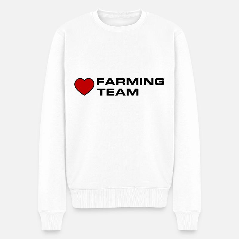 Farming Team Herz - Männer Premium Bio Pullover - Weiß
