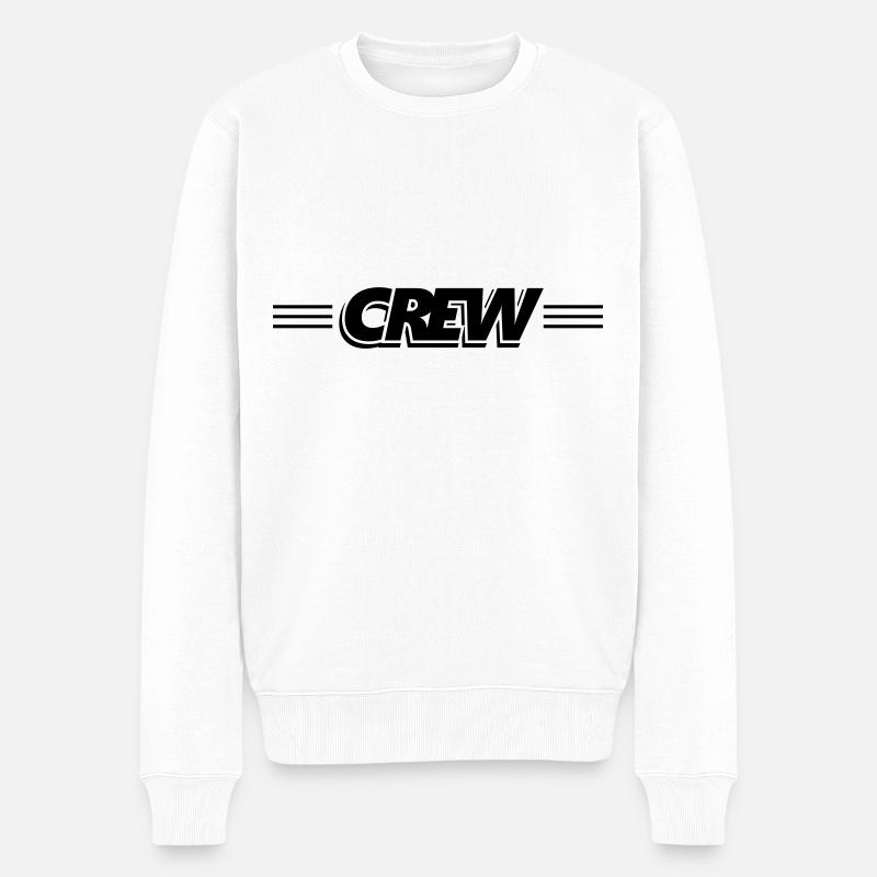 Crew Stempel - Männer Premium Bio Pullover - Weiß