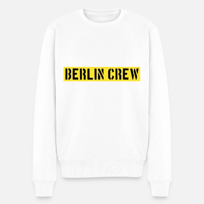 Berlin Crew - Männer Premium Bio Pullover - Weiß