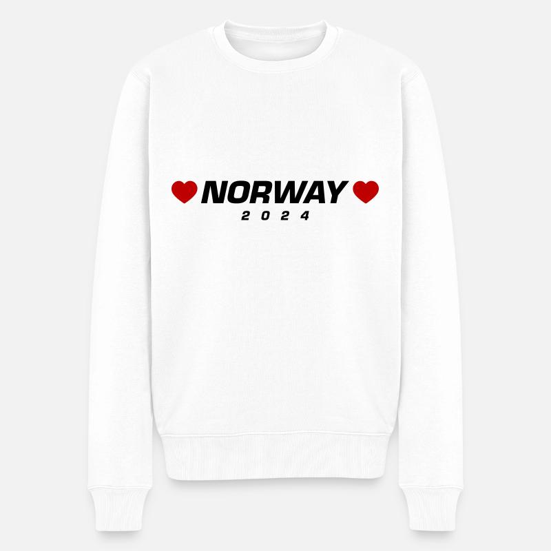 Norvège 2024 Coeur - Pull Premium bio Homme - blanc