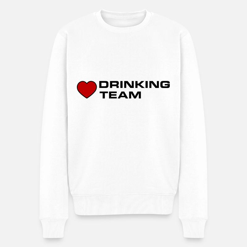 Drinking Team Herz - Männer Premium Bio Pullover - Weiß