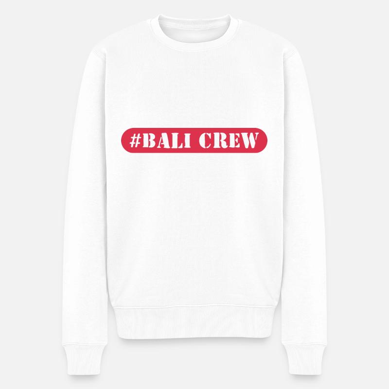 Bali Crew - Männer Premium Bio Pullover - Weiß