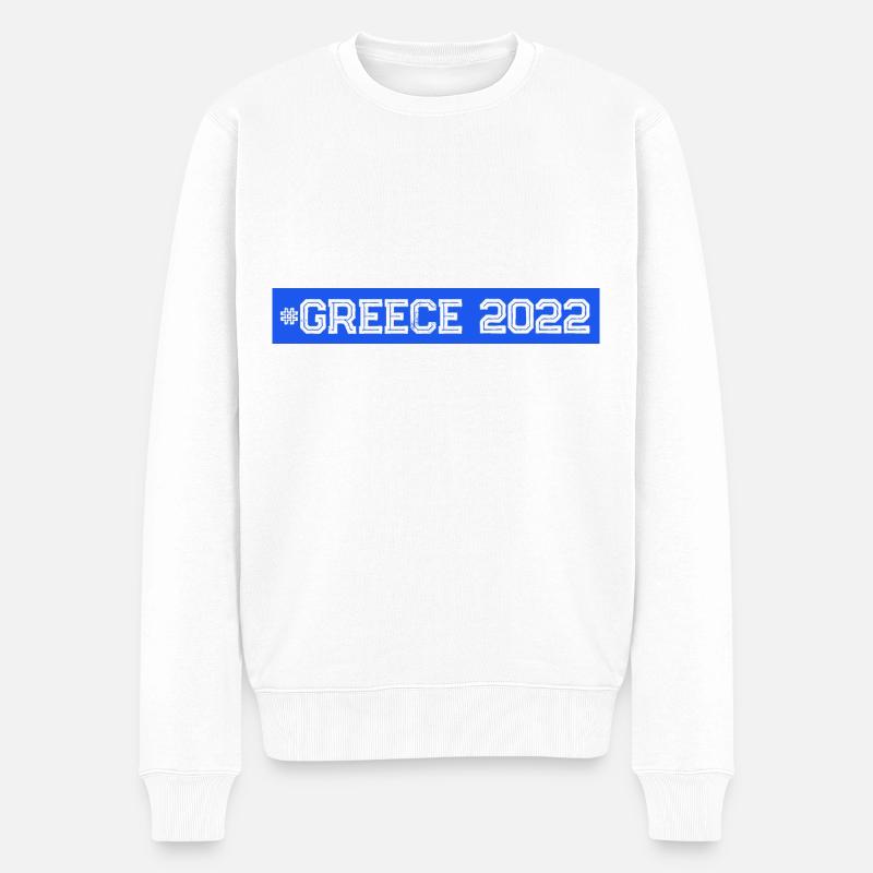 Greece 2022 - Männer Premium Bio Pullover - Weiß