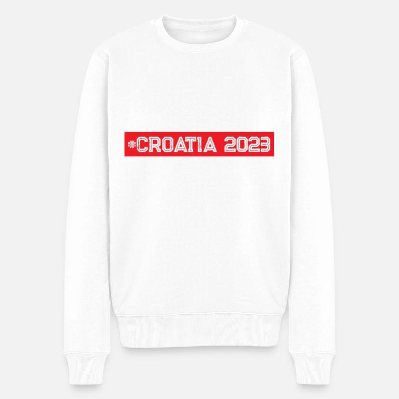 Croatia 2023 - Männer Premium Bio Pullover - Weiß